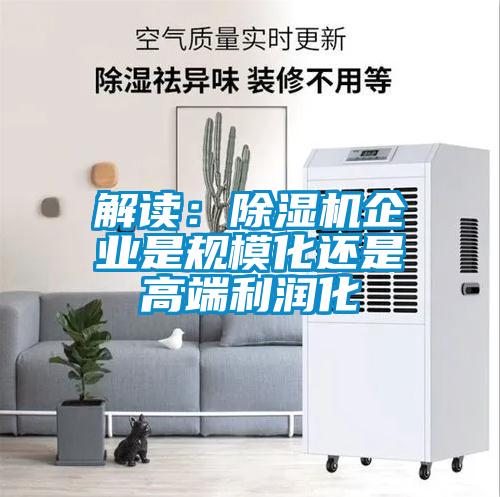 解讀：除濕機(jī)企業(yè)是規(guī)?；€是高端利潤(rùn)化
