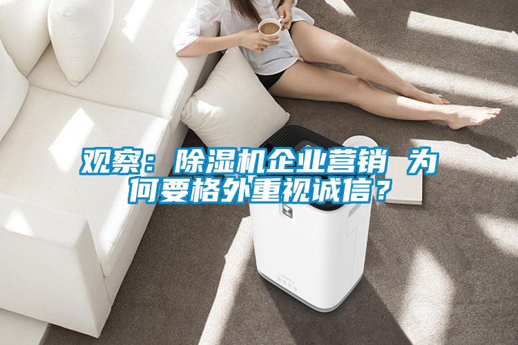觀察：除濕機(jī)企業(yè)營(yíng)銷 為何要格外重視誠(chéng)信？