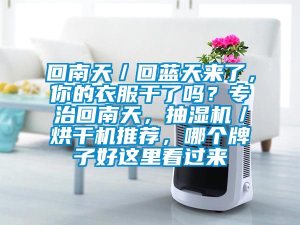 回南天／回藍天來了，你的衣服干了嗎？專治回南天，抽濕機／烘干機推薦，哪個牌子好這里看過來