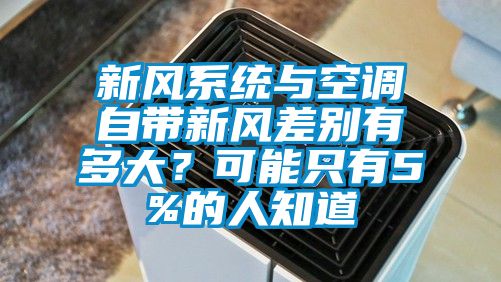 新風(fēng)系統(tǒng)與空調(diào)自帶新風(fēng)差別有多大？可能只有5%的人知道