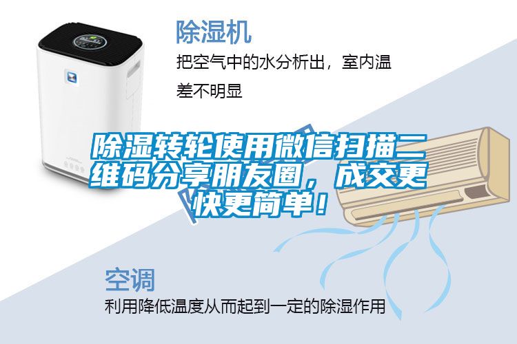 除濕轉輪使用微信掃描二維碼分享朋友圈，成交更快更簡單！